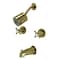 Kingston Brass KBX8143BX Two-Handle Tub and Shower Faucet, Antique Brass KBX8143BX - alternate 1